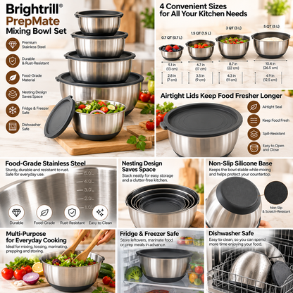 Brightrill® PrepMate Mixing Bowl Set