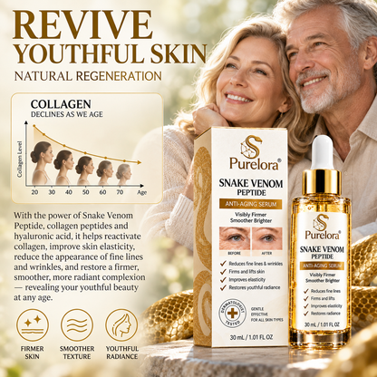 🔥 LAST DAY: 80% OFF |Purelora® Snake Venom Peptide Renewal Serum – Firming, Fine Lines & Visible Marks Care