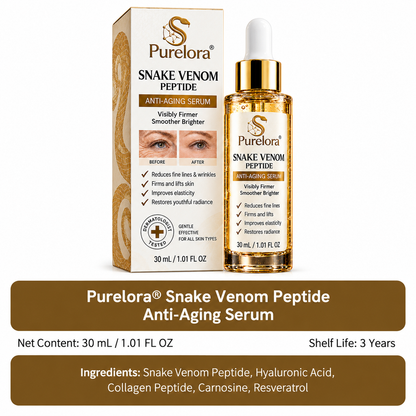 🔥 LAST DAY: 80% OFF |Purelora® Snake Venom Peptide Renewal Serum – Firming, Fine Lines & Visible Marks Care