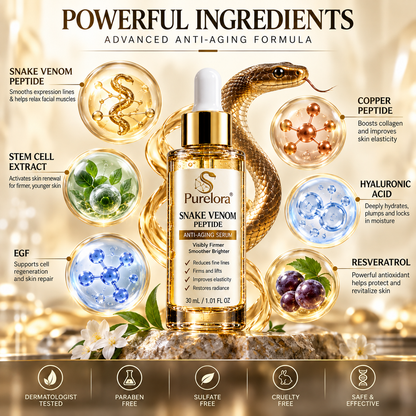 🔥 LAST DAY: 80% OFF |Purelora® Snake Venom Peptide Renewal Serum – Firming, Fine Lines & Visible Marks Care