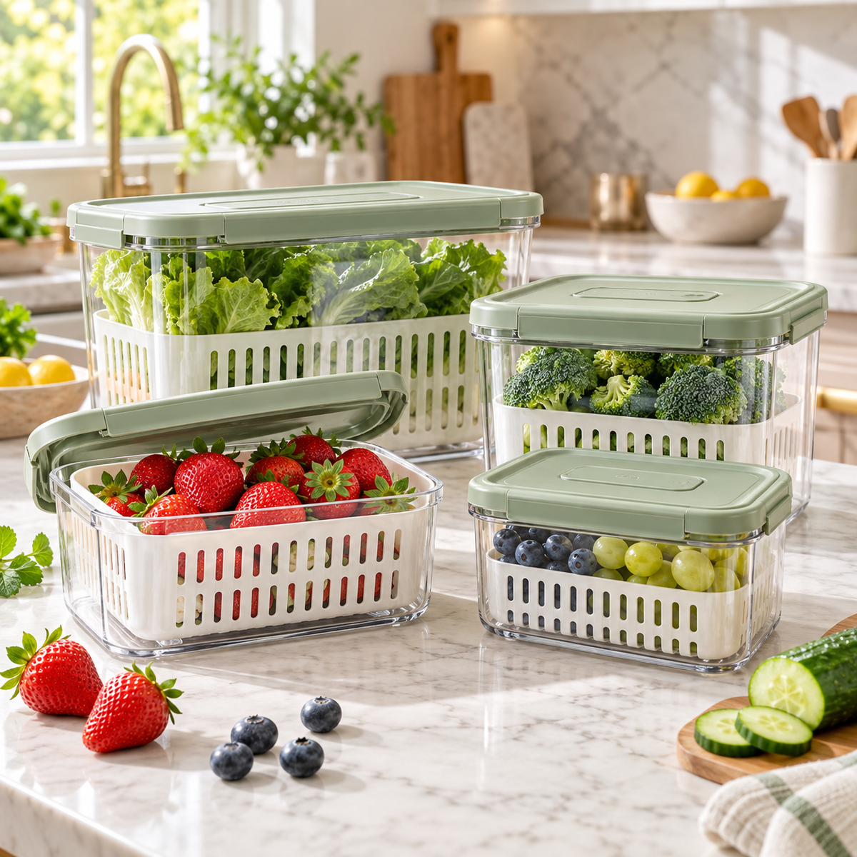 Brightrill® FreshKeep Produce Saver Containers
