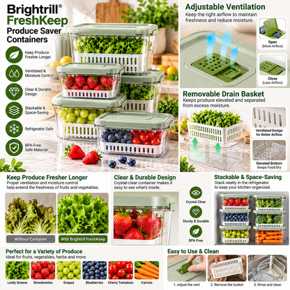 Brightrill® FreshKeep Produce Saver Containers