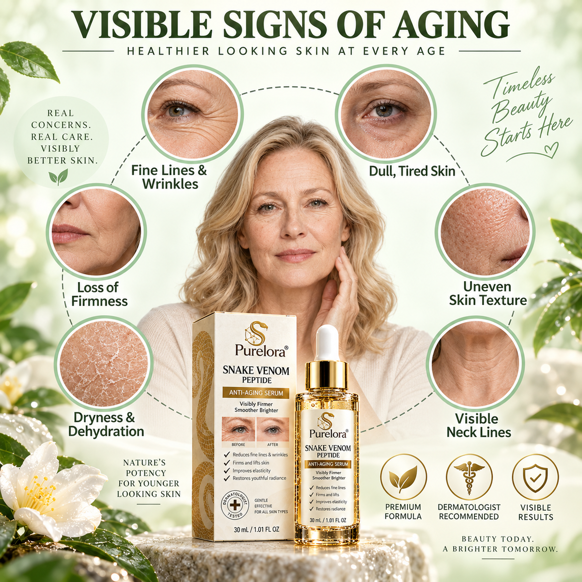 🔥 LAST DAY: 80% OFF |Purelora® Snake Venom Peptide Renewal Serum – Firming, Fine Lines & Visible Marks Care