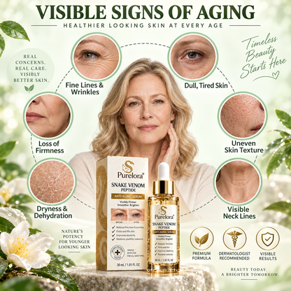 🔥 LAST DAY: 80% OFF |Purelora® Snake Venom Peptide Renewal Serum – Firming, Fine Lines & Visible Marks Care