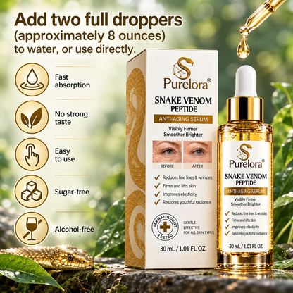 🔥 LAST DAY: 80% OFF |Purelora® Snake Venom Peptide Renewal Serum – Firming, Fine Lines & Visible Marks Care